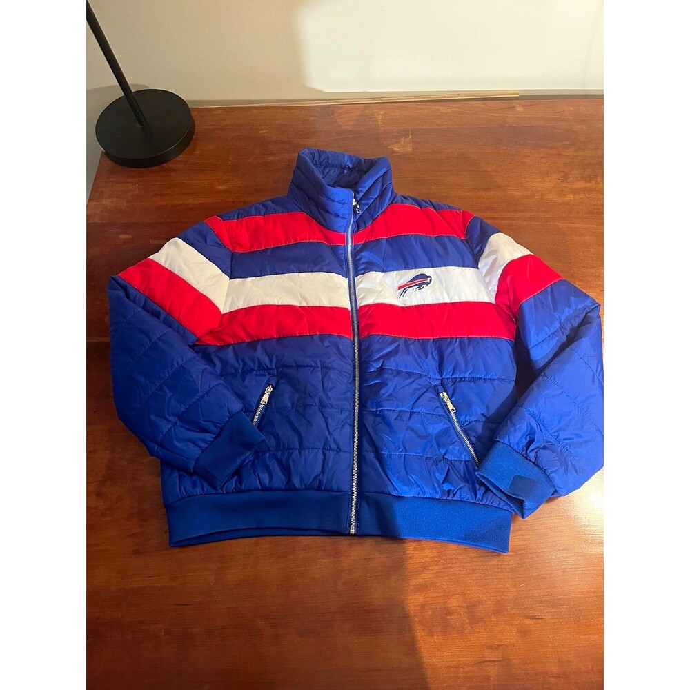 WEAR by Erin Andrews Buffalo Bills NFL Full Zip Puffer Jacket 2XL Blue Red